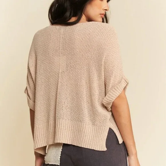 Davi & Dani Sequin‎ American Flag Patch Short Sleeve Knit Top - Picture 7 of 10